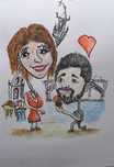 Caricatura personalizada por fotografia aguarela/pastel