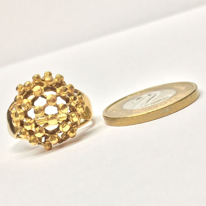 Złoty PIERŚCIONEK 585 14K cudowna AŻUROWA forma r.13