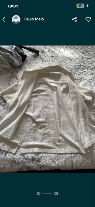 Camisa de linho beje da zara