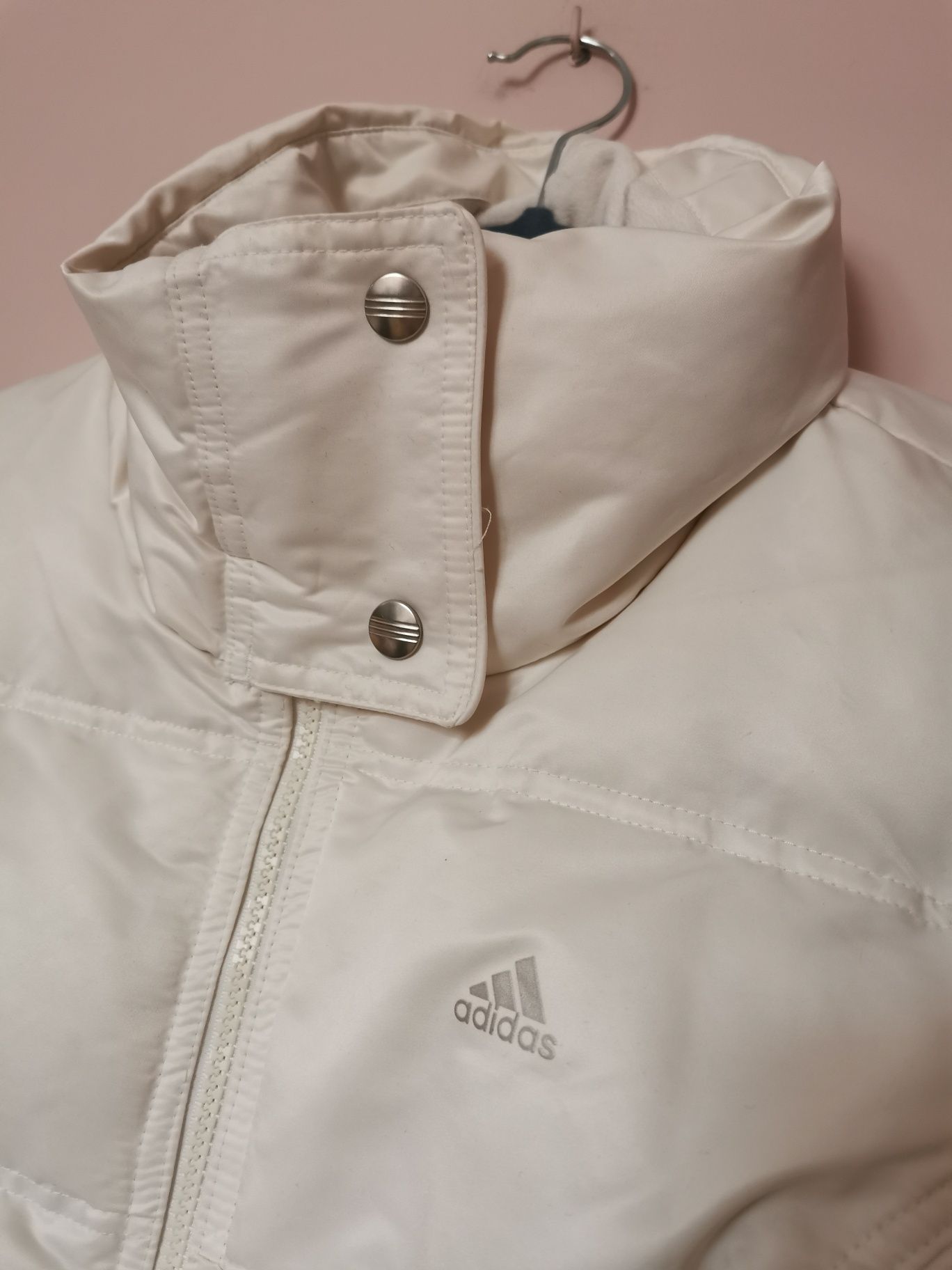 Adidas bezrękawnik kamizelka biały puchowy puch pierze 38 M vintage