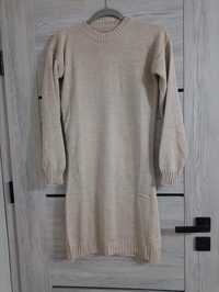Beżowa sukienka sweterkowa 38 M