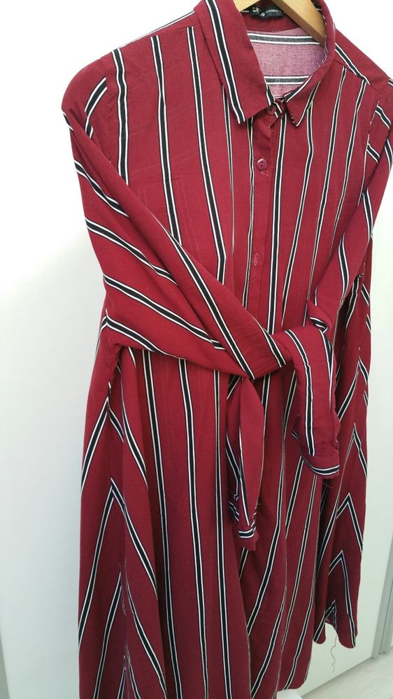 Cropp sukienka tunika L 40 ciążowa paski wyszczuplająca modna Bordowa