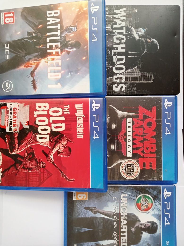 5 Jogos PS4 (COMO NOVOS)