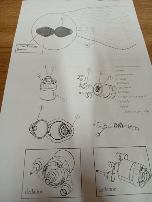 Materac z wbudowaną pompką bezprzewodową luxchoice 190x99x40 cm