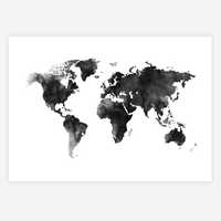 DESENIO plakat mapa świata WORLD MAP WATERCOLOR 70x100