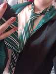 Зелёный галстук классический slytherin Драко Малфой слизерин