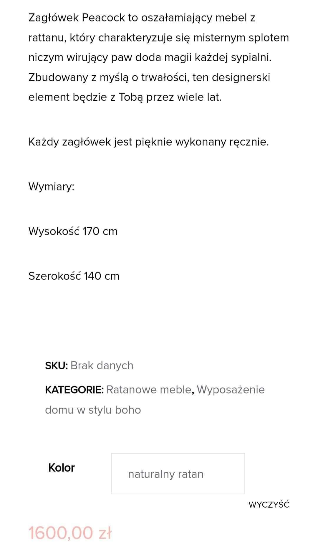Zagłówek boho swing 140cm
