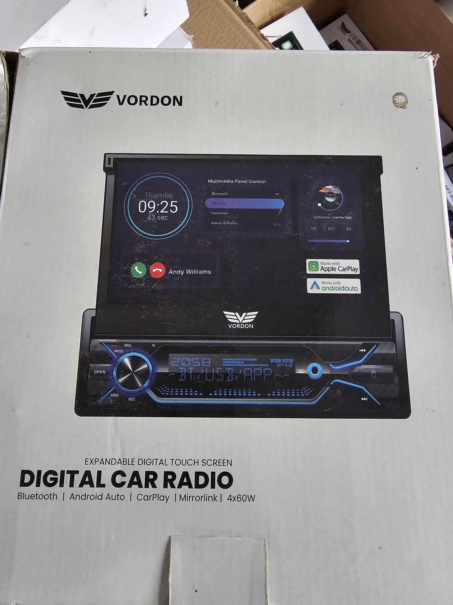 Radio Vordon HT-520 Vegas wysuwany ekran 7" Bluetooth carplay android