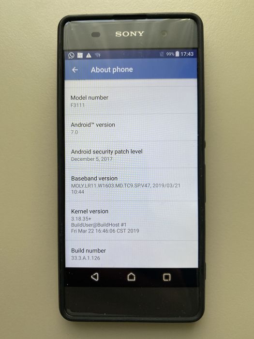 Telefon Sony Xperia XA F3111 czarny