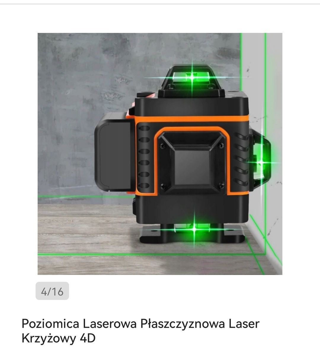Poziomica laserowa płaszczyznowa NOWA laser krzyżowy 4D Bigstren