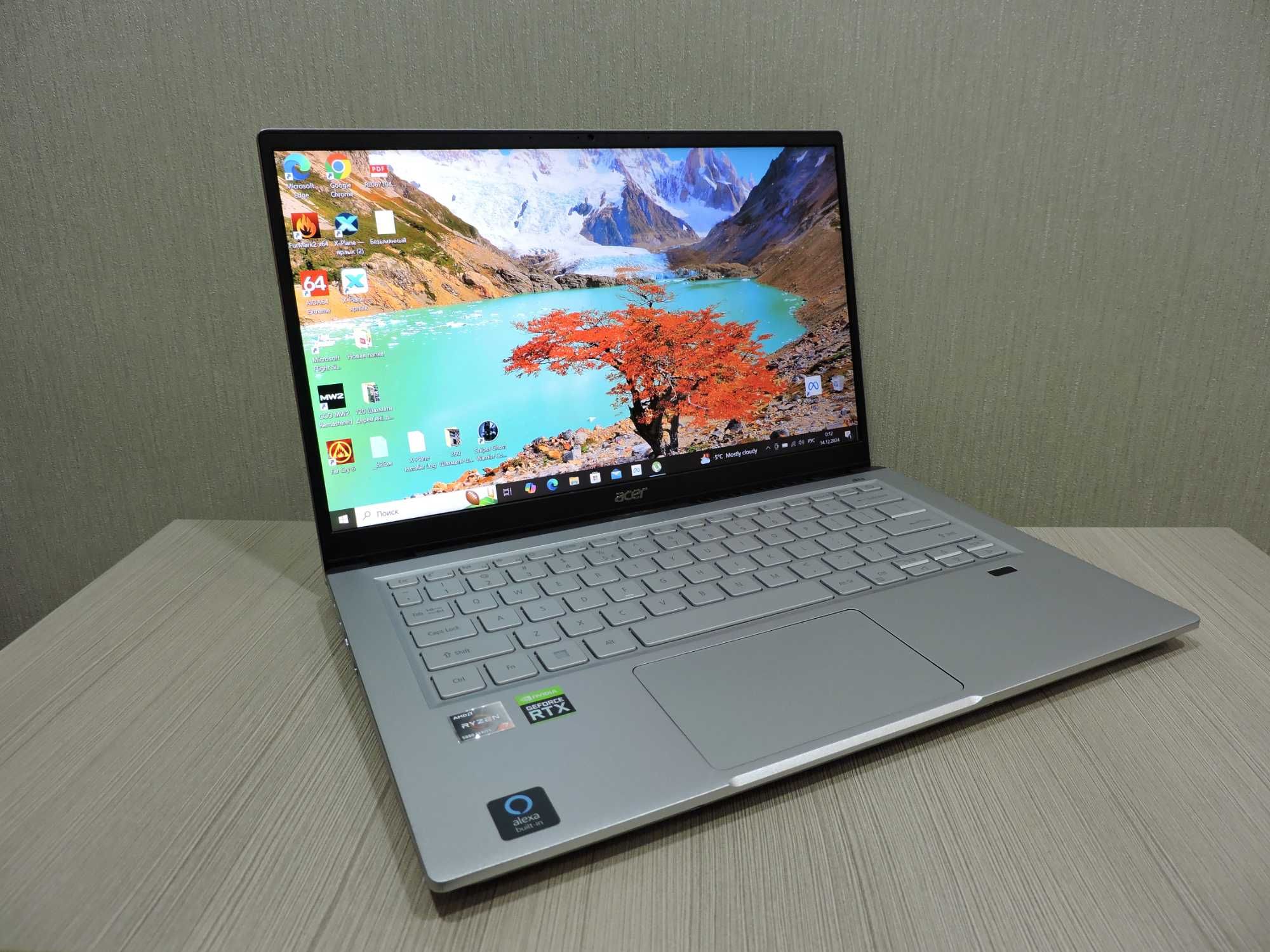 Acer Swift X/ RTX 3050Ti/14" Full HD IPS/Ryzen 7 5800U/16GB/SSD 512