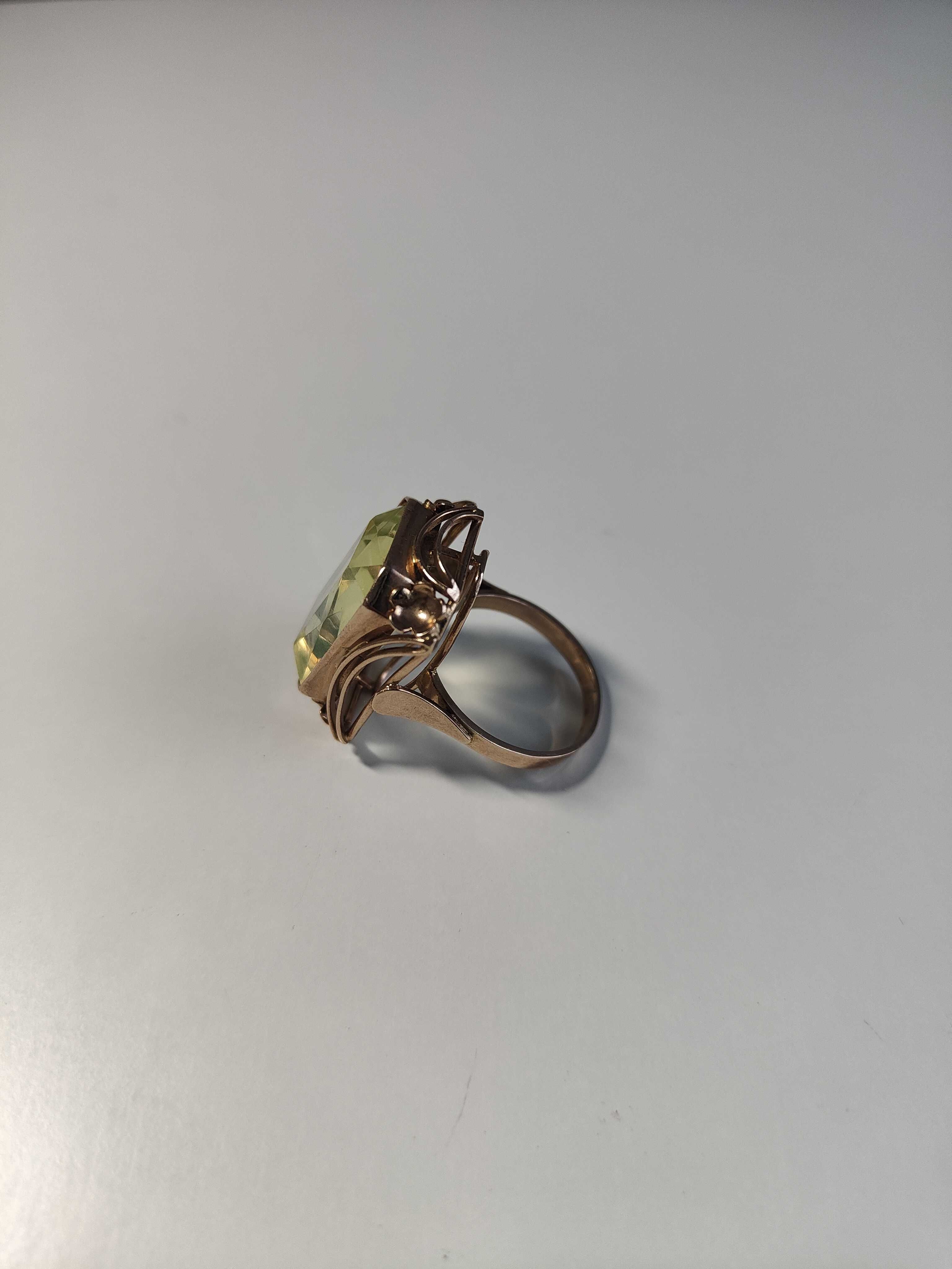 Złoty pierścionek damski - 585, rozmiar 21, PRL