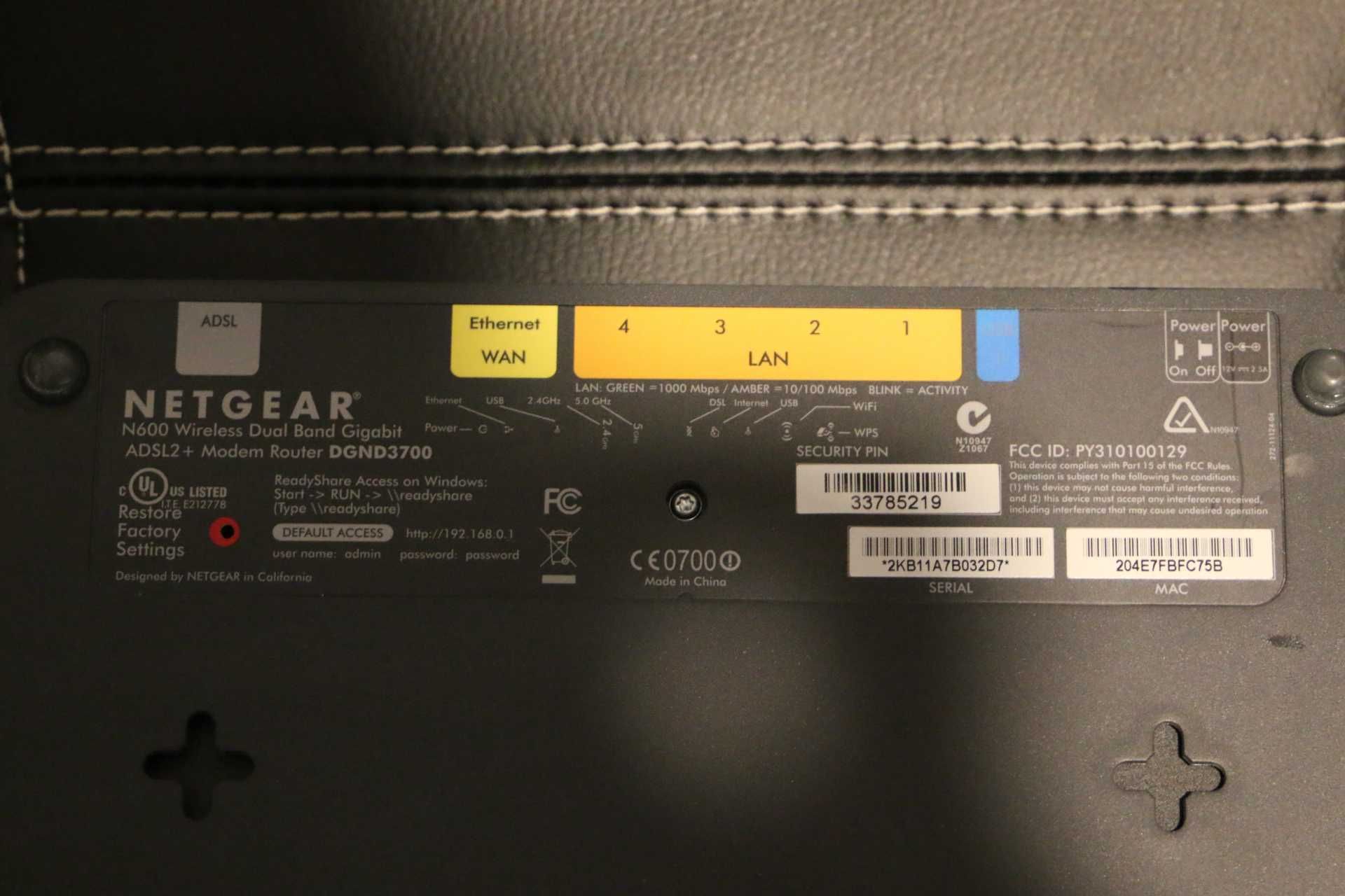 Super modem router Netgear N600 (DGND3700)