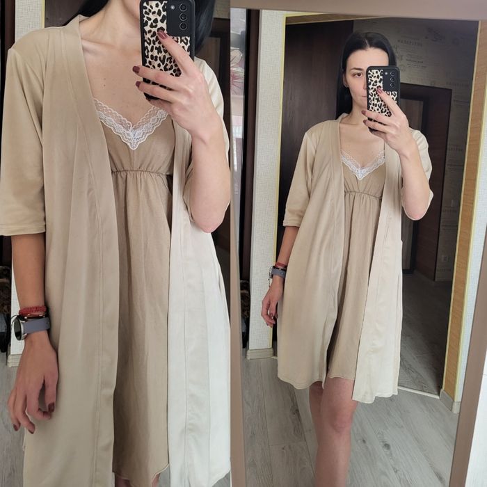 Набір на пологи. Сорочка для годування та халат