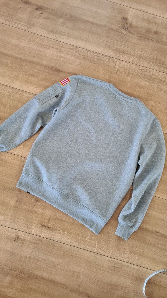 Bluza crewneck Alpha Industries NASA. Grey Szara. Rozmiar M. Drill y2k