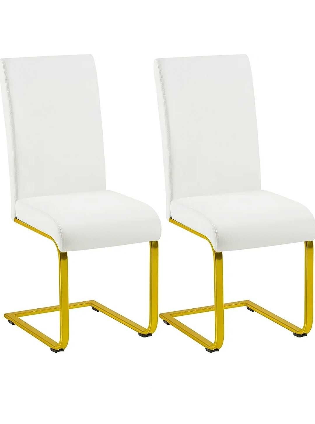 Zestaw 2 krzeseł do jadalni, 2 krzesła wspornikowe białe
