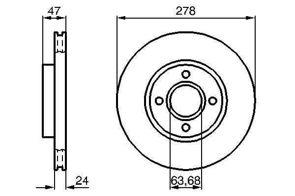 Ford Mondeo/Scorpio 1.8-2.5 V6 Tarcze hamulcowe przód 278mm + klocki.>