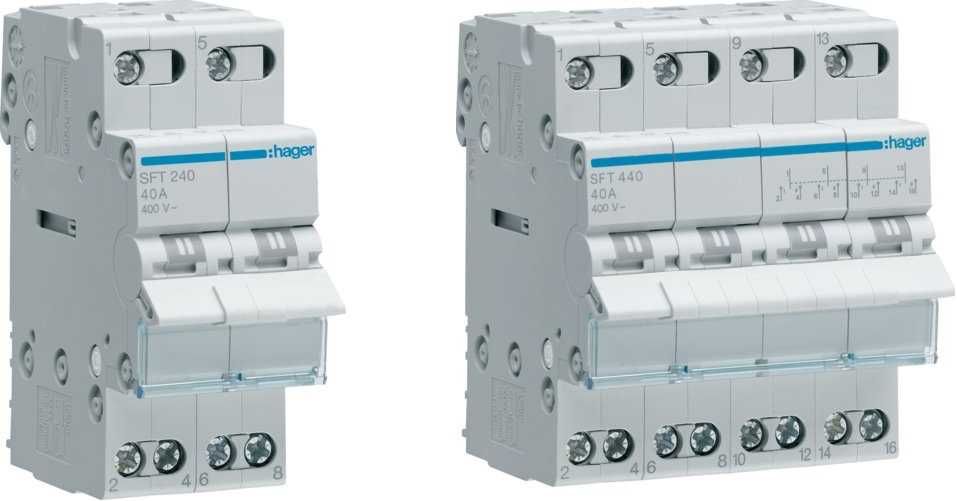 Перемикач I-0-II трипозиційний 2-х полюсний, 40 А, SFT240 Hager