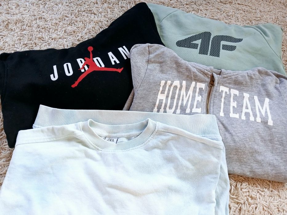 Zestaw 4szt bluza kaptur ściągacz 146 Zara 4F Jordan Pepperts zadbane