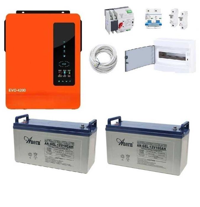 ‼️ Комплект ДБЖ 4,2kW інв 4кВт + 2 батареЇ 2.5кВт/г Резервне живлення