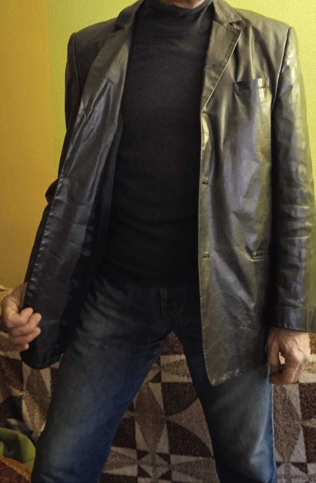 Пиджак кожаный мужской