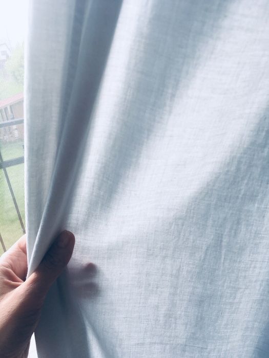 Proste szare zasłonki 210x100 dwie sztuki