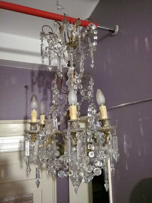 PAR DE LUSTRES em cristal de 6 velas -Luis XV