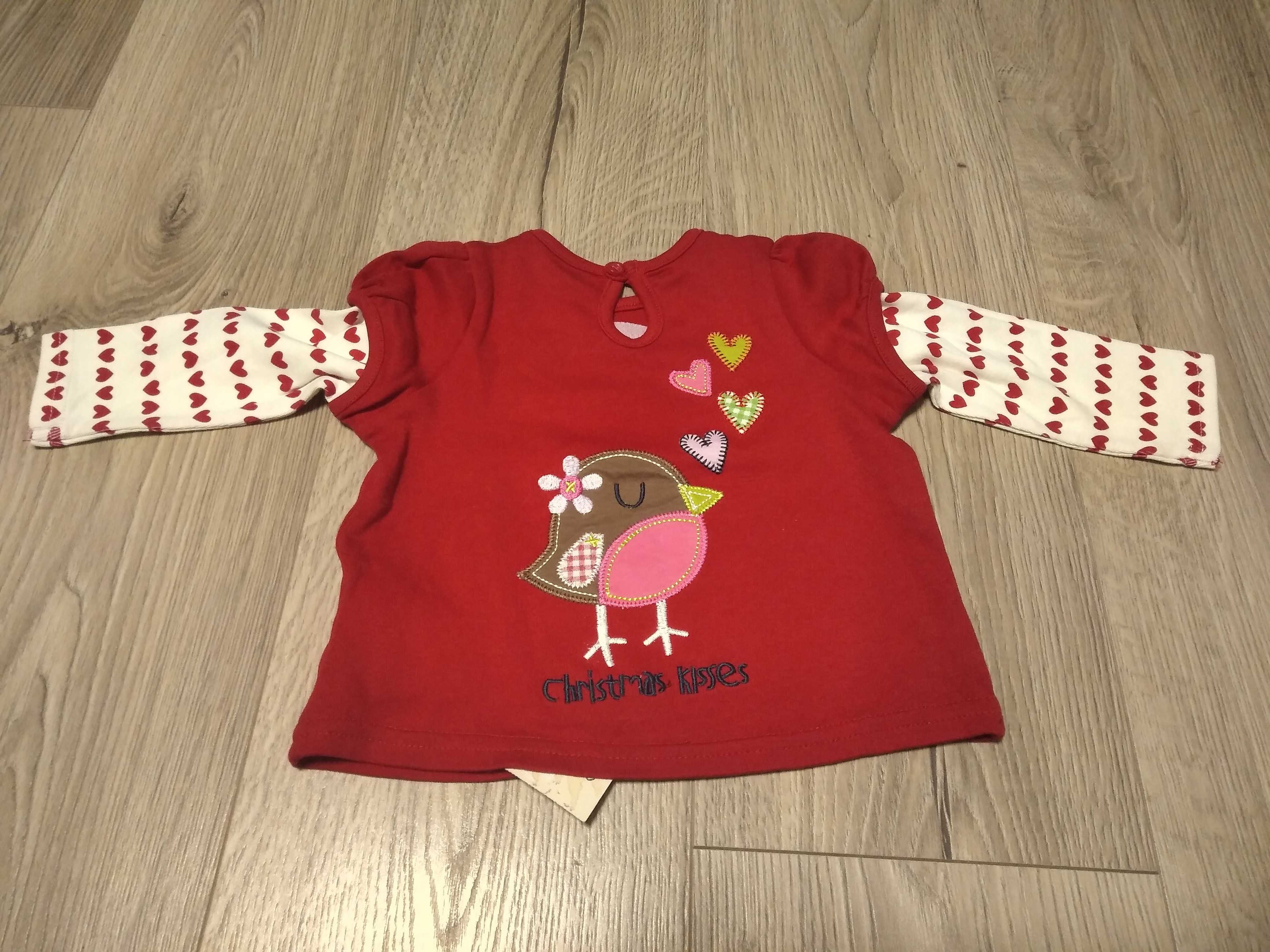 Świąteczna bluzeczka dla dziewczynki rozm. 68-74 cm