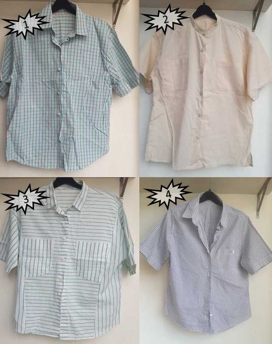 4 Camisas de Manga Curta de Senhora