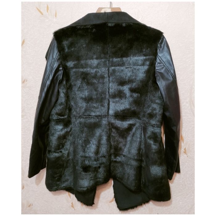 Піджак хутряний з кожаними рукавами