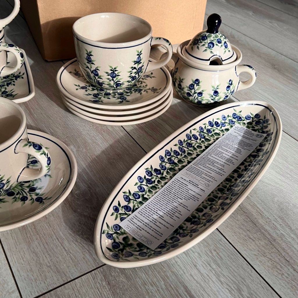Ceramiczny zestaw kawowy - ceramika bolesławiecka