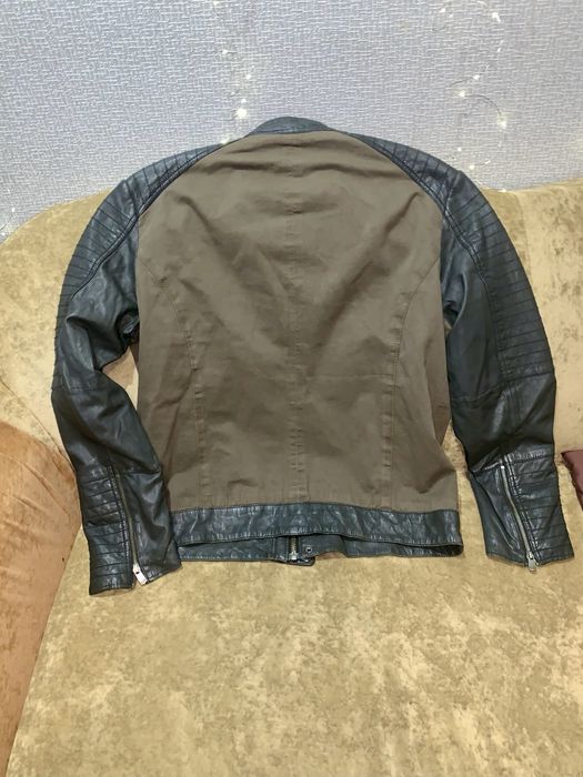 Куртка джинсовая с кожей