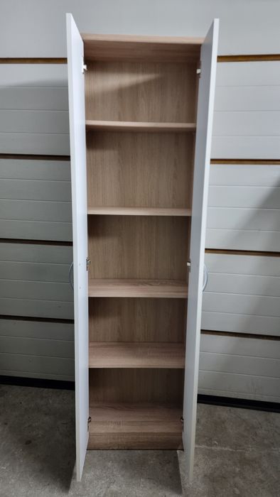 Regał Zamykany Szafka Biały Drewno