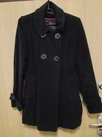 Płaszcz ciepły czarny dwurzędowy 36 S Miss Selfridge COTTON