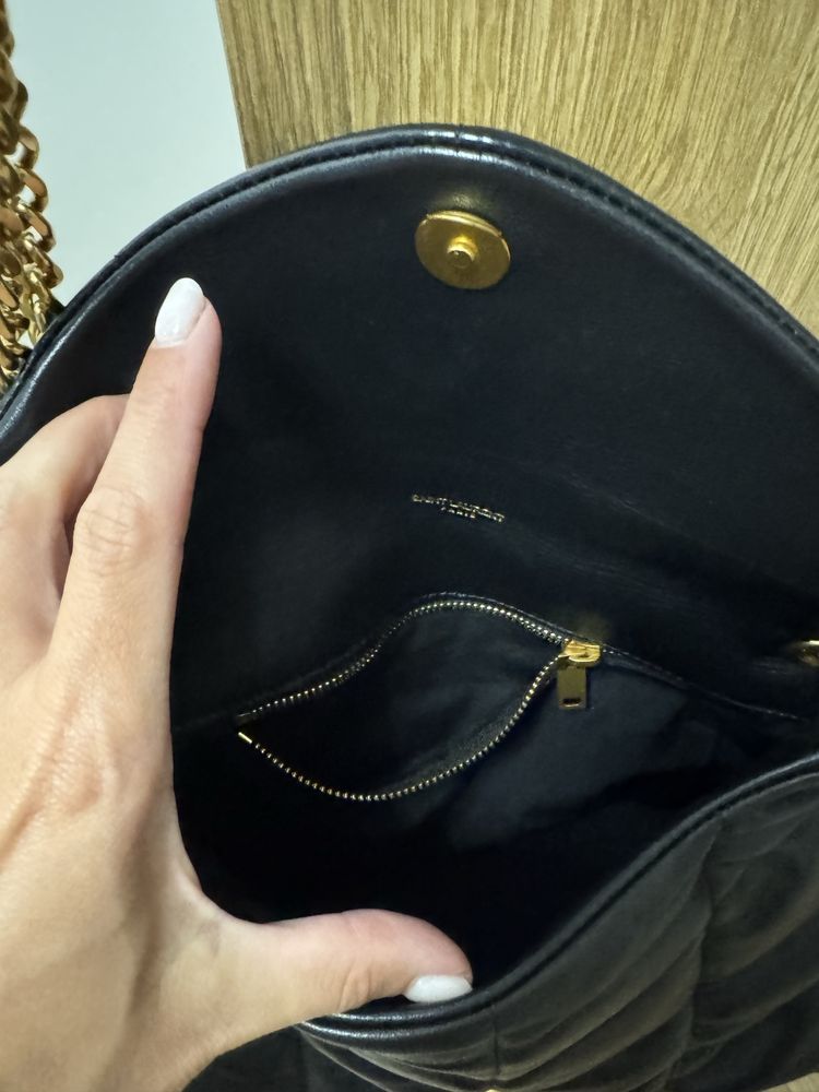 Ysl saint laurent, torebka skóra naturalna