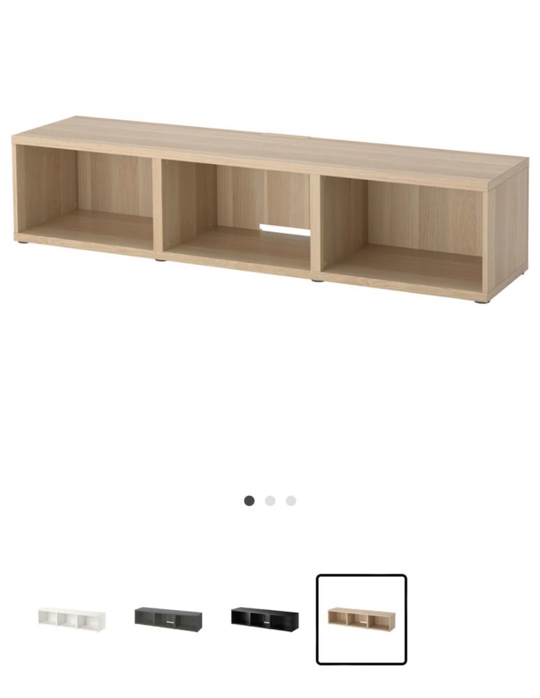 szafka pod TV dąb bejcowany na biało Ikea Besta