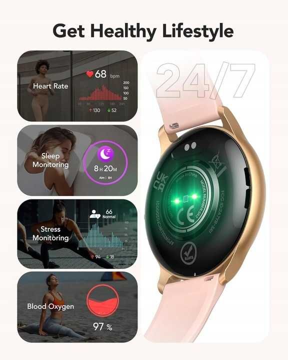 Smartwatch Agptek SR2 beżowy