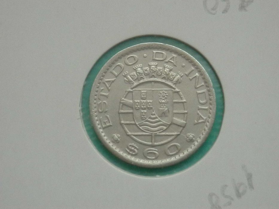 589 - Índia: $60 centavos 1958 alpaca, por 13,00