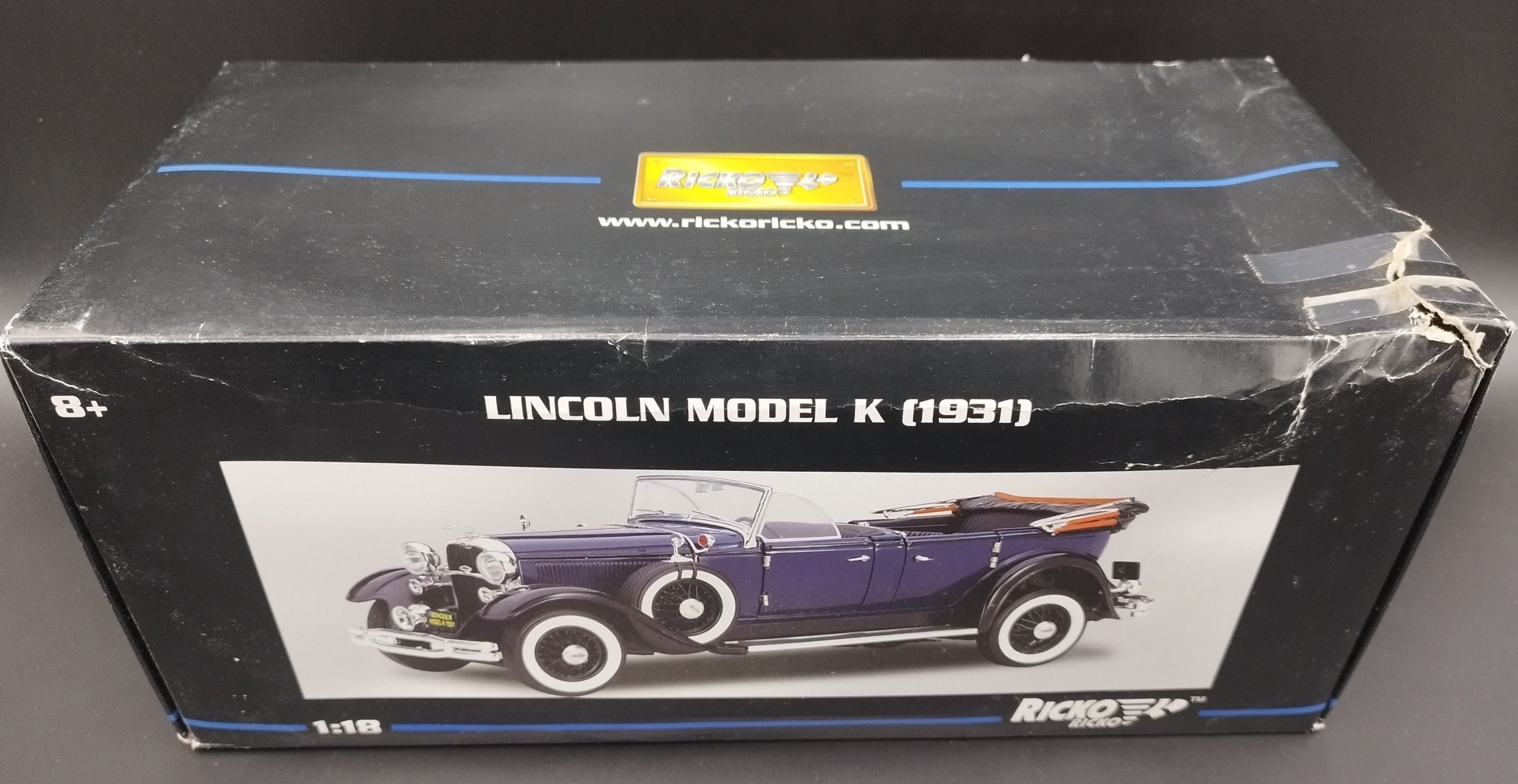 1:18 Ricko 1931 Lincoln Model K  Bleue model nowy