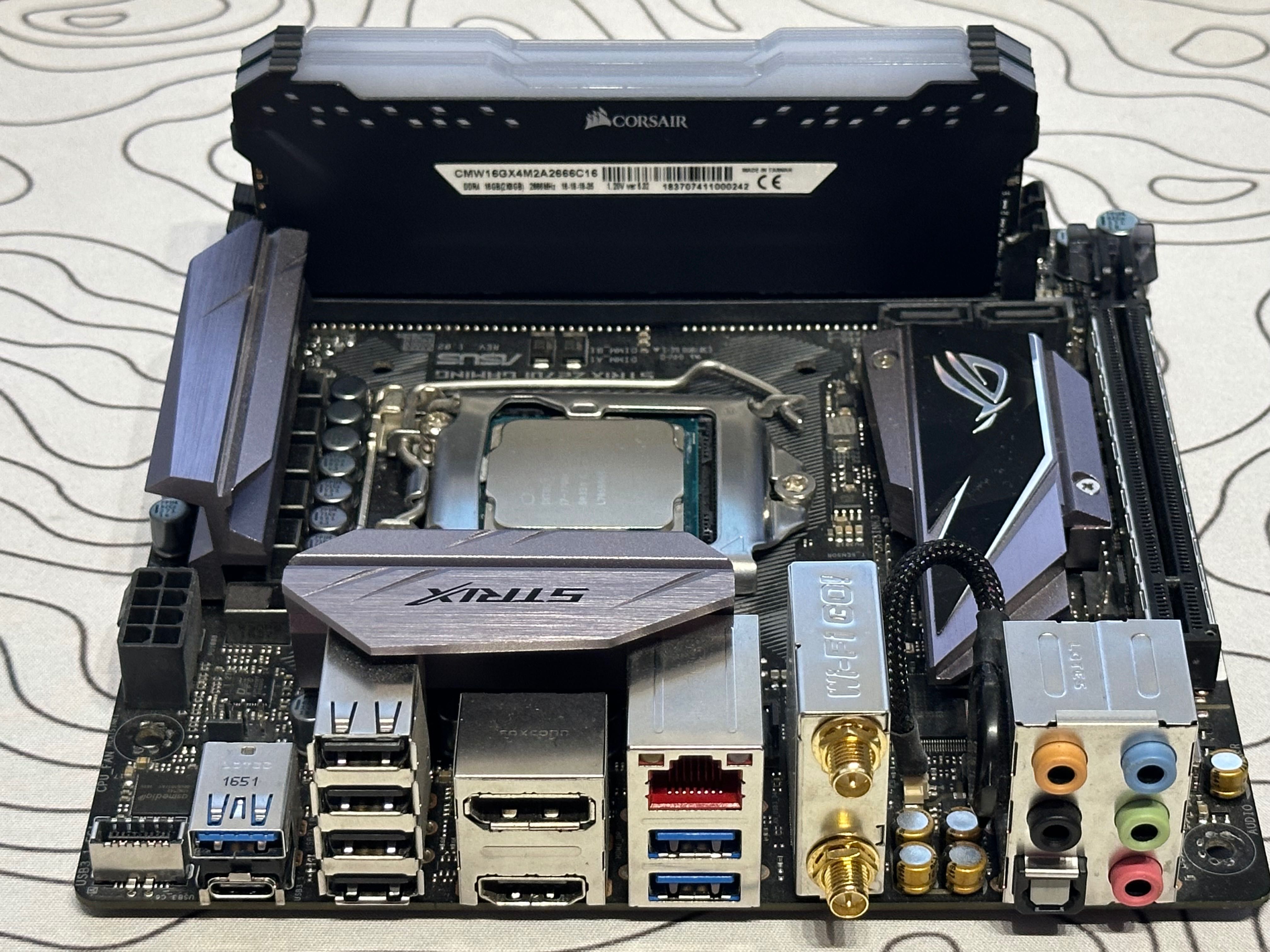 Zestaw itx Płyta główna Asus Strix Z270i+ i7 7700k+ ram Corsair 16gb