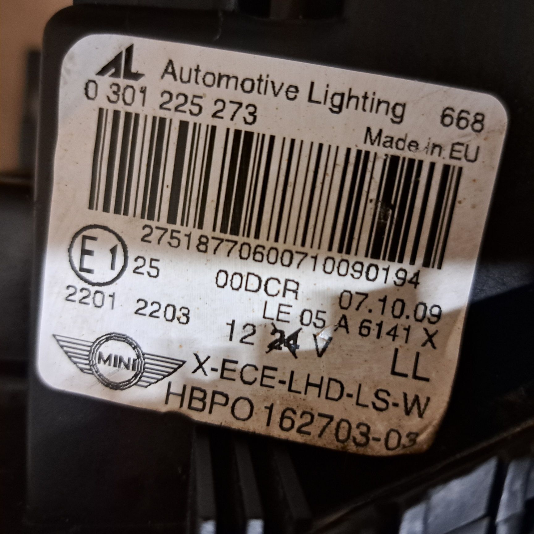 Lampa reflektor bi xenon nieskretny mini Cooper R55 R56 lewy europa