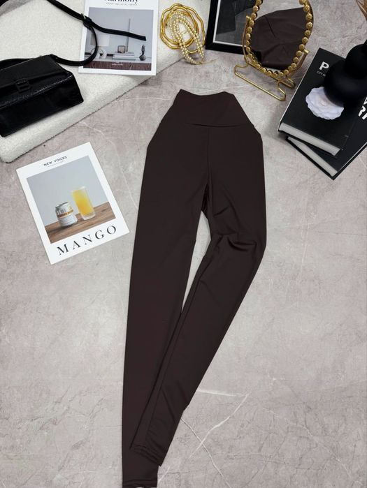 Лосини матові біфлекс шоколад висока посадка з ефектом  утяжки