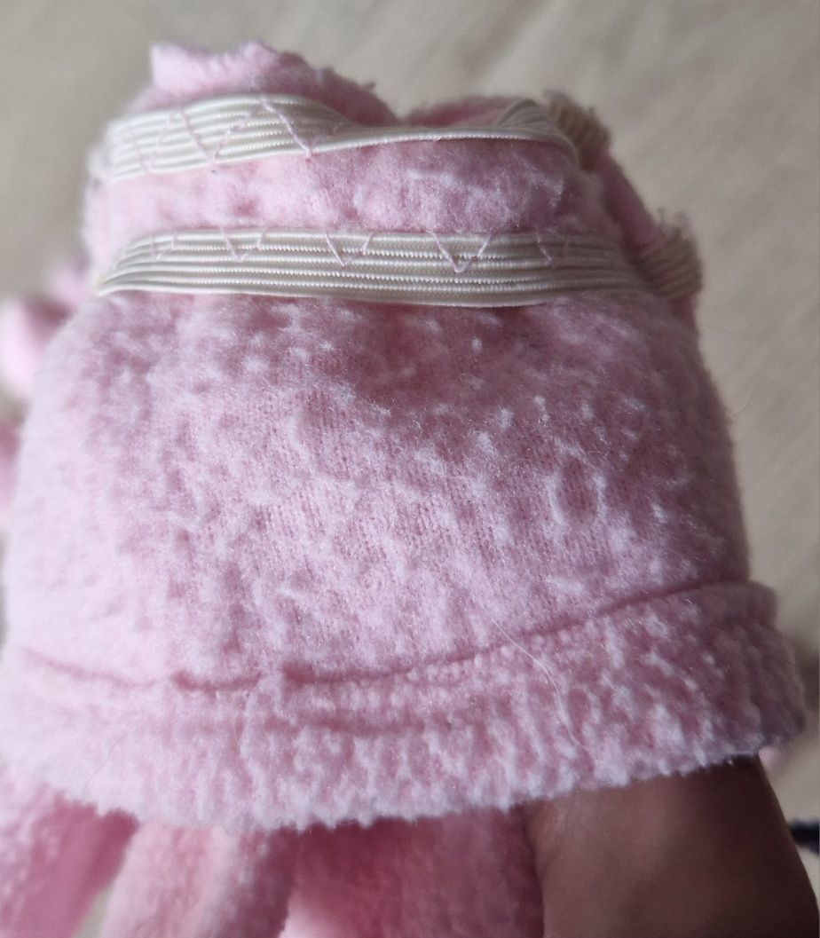 Rękawiczki zimowe z polaru Adidas ciepłe r. S/M logowane różowe