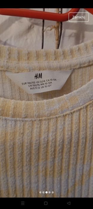 Żółty sweter/ bluza żółta HM 140/146/152