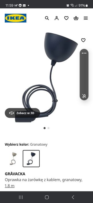 Gravacka oprawka na lampę ikea