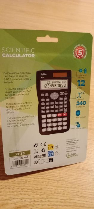 Calculadora Científica Solar e Pilhas Nova