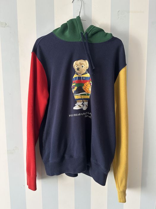 Худі чоловіче Polo Raplh Lauren Navy Colorblock Bear Pullover