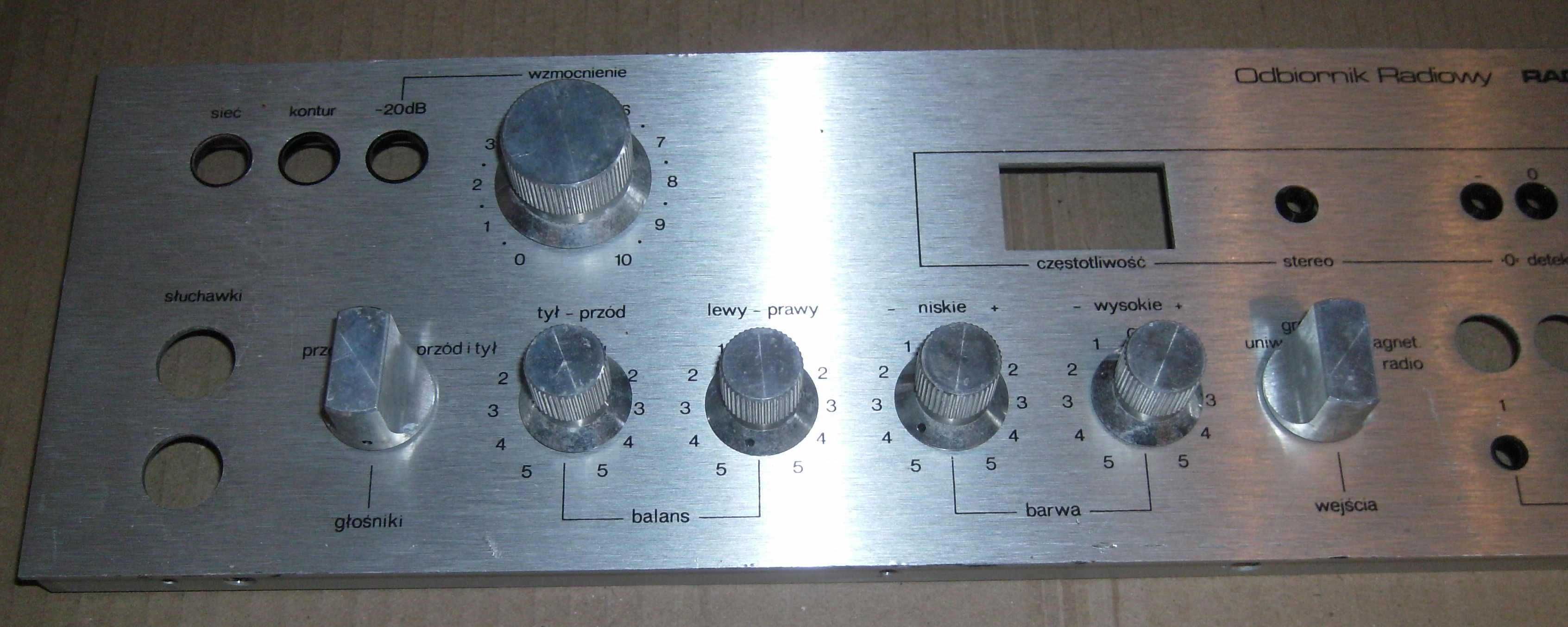 Radmor  5102 T/TE gałki - komplet , płyta przednia - srebrna