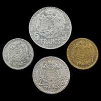 4 Moedas - Mónaco - 1943 e 1945 (Todas Diferentes)