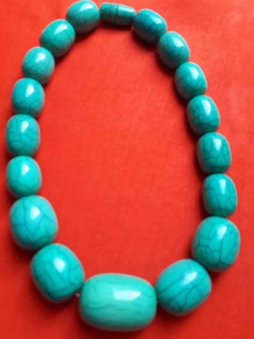 Бусы Крупные Колье  Бирюза